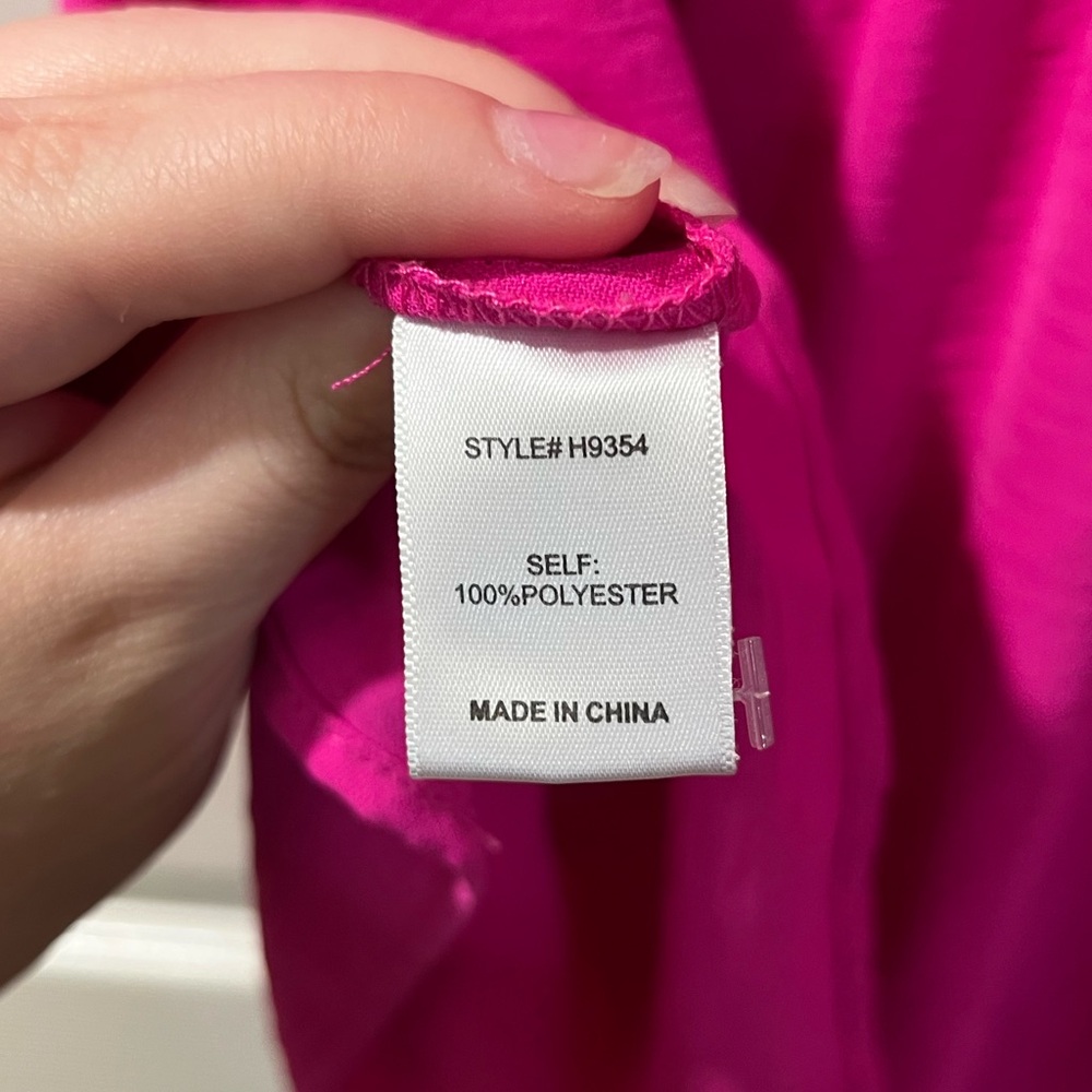 Jodifl Vibrant Pink Ruffle Collared Babydoll Peasant Blouse Womens Size Medium - Picture 8 of 12